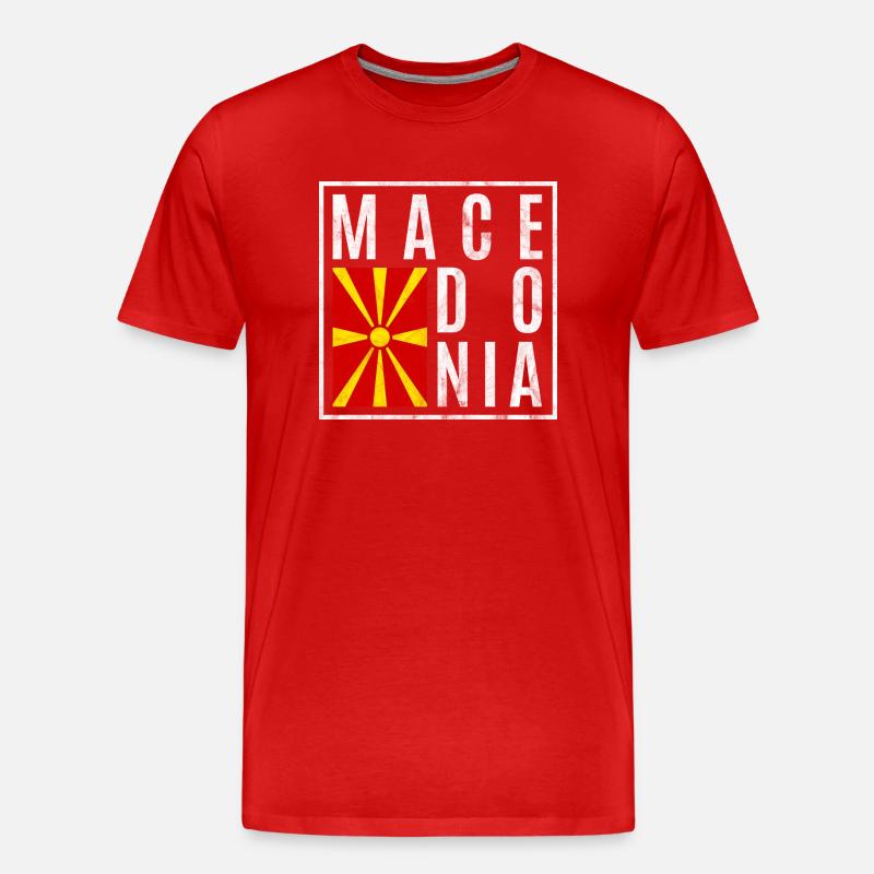 Mazedonien - Männer Premium Bio T-Shirt - Rot