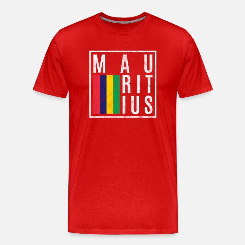 Mauritius - Männer Premium Bio T-Shirt - Rot