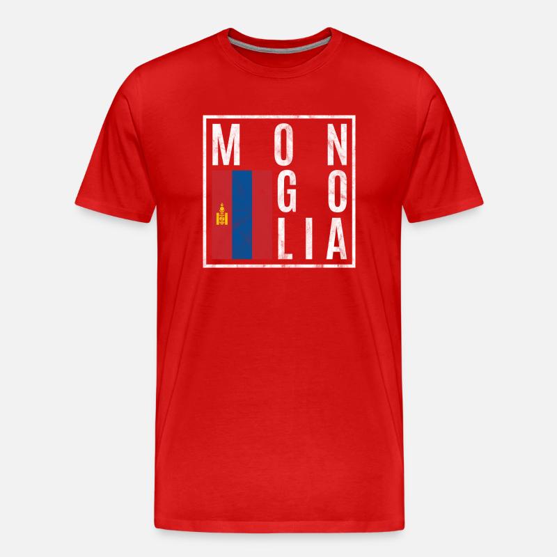 Mongolei - Männer Premium Bio T-Shirt - Rot