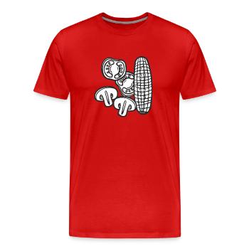 Grillgemüse - Männer Premium Bio T-Shirt - Rot - Vorne - Damien (186cm)