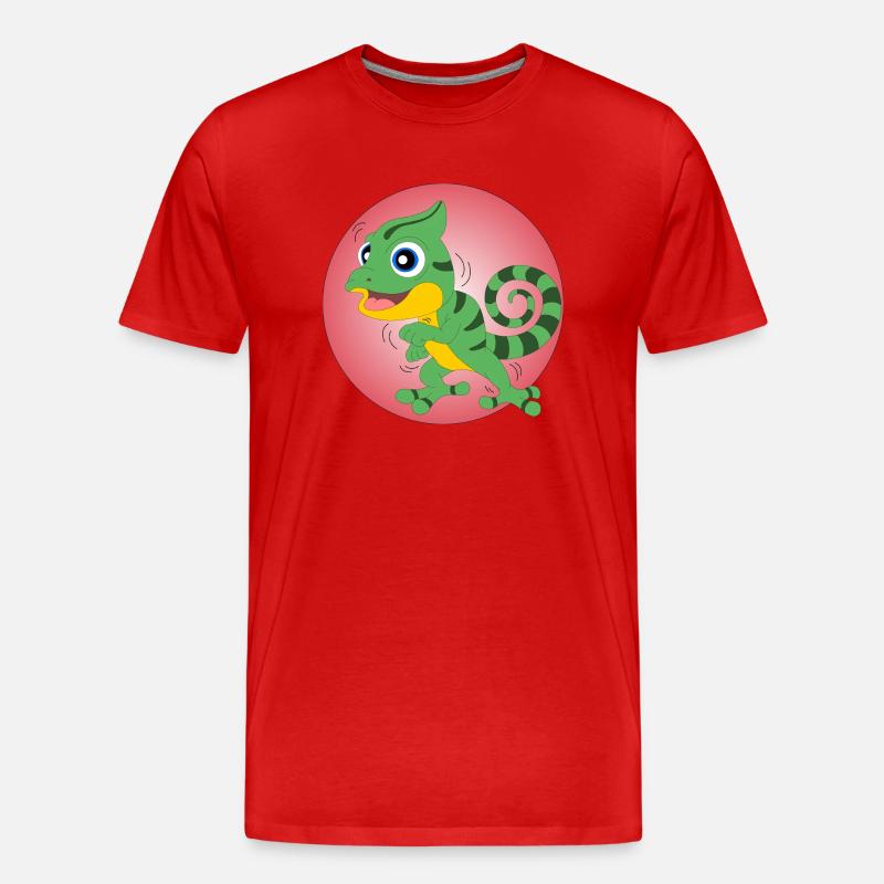 Tanzende Eidechse - Männer Premium Bio T-Shirt - Rot