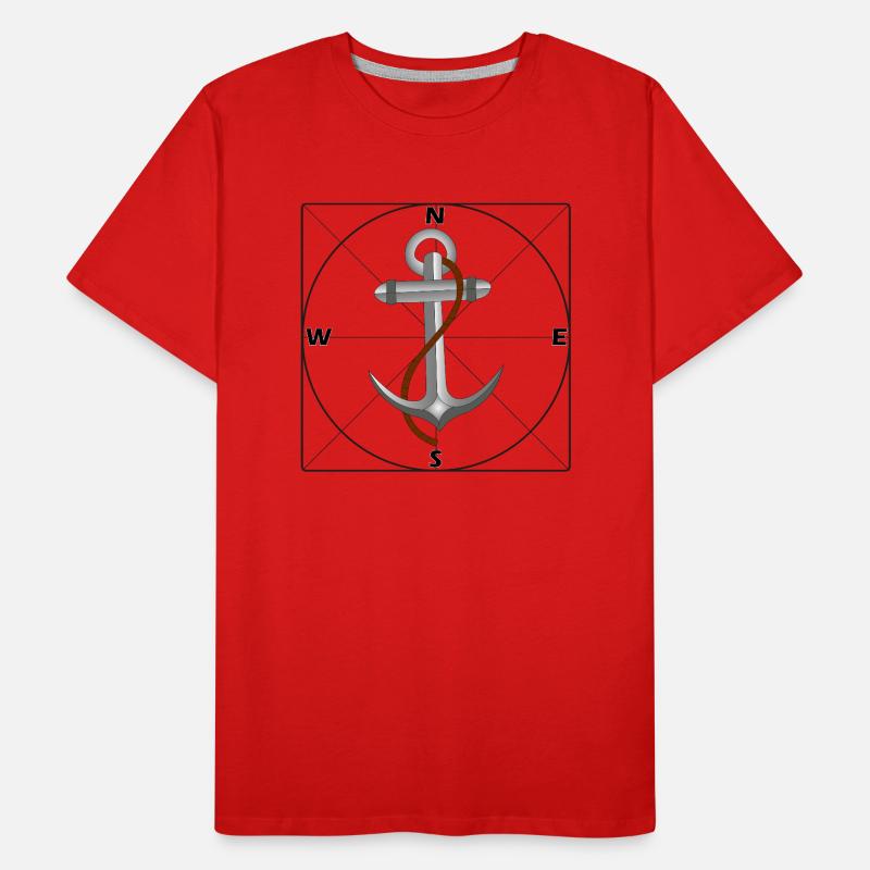 Anchor with Cardinal Points Men's Premium Organic T-Shirt