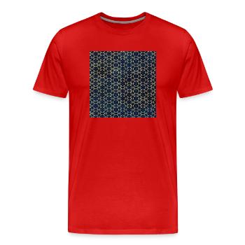 Motif Gold Geo Tie Dye - T-shirt bio Premium Homme - rouge - Devant - Damien (186cm)