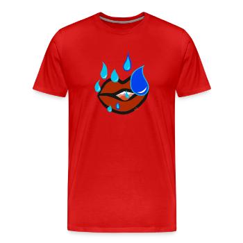 Lèvres à la recherche de larmes v12 00 - T-shirt bio Premium Homme - rouge - Devant - Damien (186cm)
