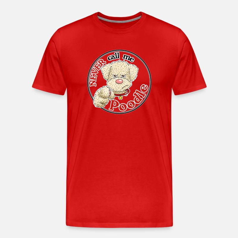 Poodle1 2 - Männer Premium Bio T-Shirt - Rot