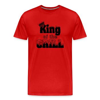 Roi du Grill - T-shirt bio Premium Homme - rouge - Devant - Damien (186cm)