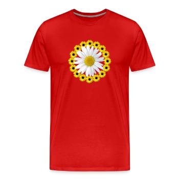 Sunflowers with Marguerite Floral Pattern Flower - Men's Premium Organic T-Shirt - red - Front - Damien (186cm)