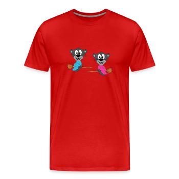 PANTHER - HEXEN - HEXENBESEN - LIEBE - LOVE - Männer Premium Bio T-Shirt - Rot - Vorne - Damien (186cm)