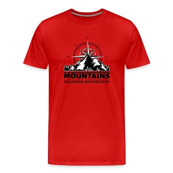 Mountains Outdoor Mountains Mountaineering Extreme Sports - Men's Premium Organic T-Shirt - red - Front - Damien (186cm)