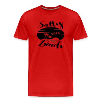 Petite plage salée - T-shirt bio Premium Homme - rouge - Devant - Damien (186cm)