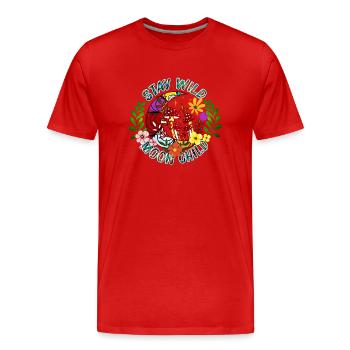 Stay Wild Moon Child hippie design - Männer Premium Bio T-Shirt - Rot - Vorne - Damien (186cm)