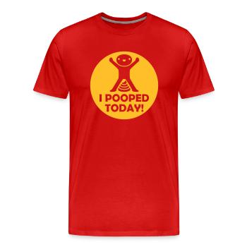 I pooped today Zitat - Männer Premium Bio T-Shirt - Rot - Vorne - Damien (186cm)