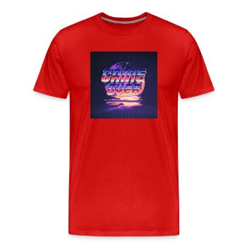 Game Over Rétro - T-shirt bio Premium Homme - rouge - Devant - Damien (186cm)