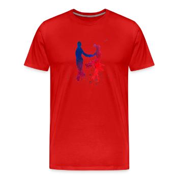 Fans Danse couple Latin Salsa Samba Swing coloré - T-shirt bio Premium Homme - rouge - Devant - Damien (186cm)