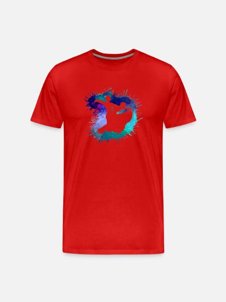 Turneringsdans Standard Dance Par Akvarel Gradient - Herre Premium T-shirt økologisk - rød