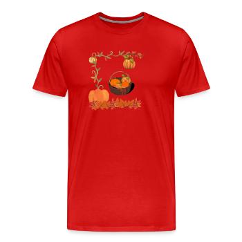 Citrouille dans un panier - T-shirt bio Premium Homme - rouge - Devant - Damien (186cm)