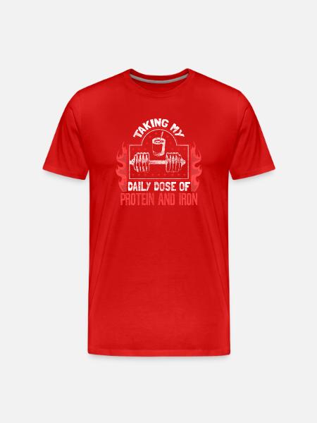 Strength Training Pumps Dumbbells - Men's Premium Organic T-Shirt - red