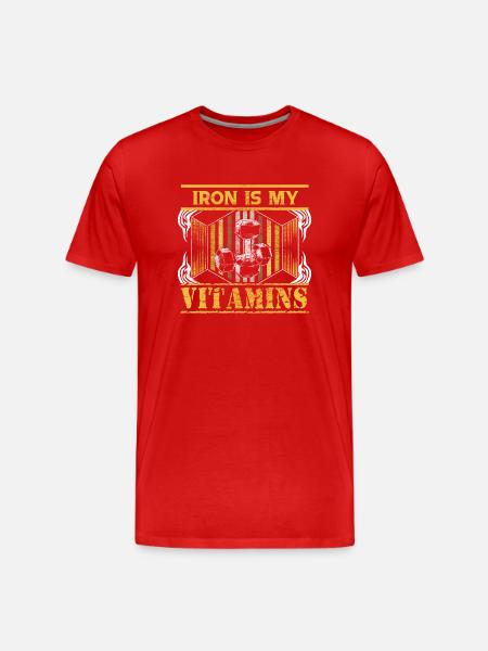 Weight Training Gym - Men's Premium Organic T-Shirt - red