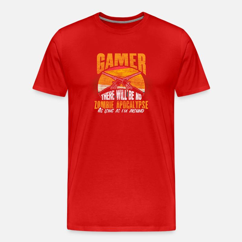 Zombie Apokalypse Halloween Geschenkidee - Männer Premium Bio T-Shirt - Rot