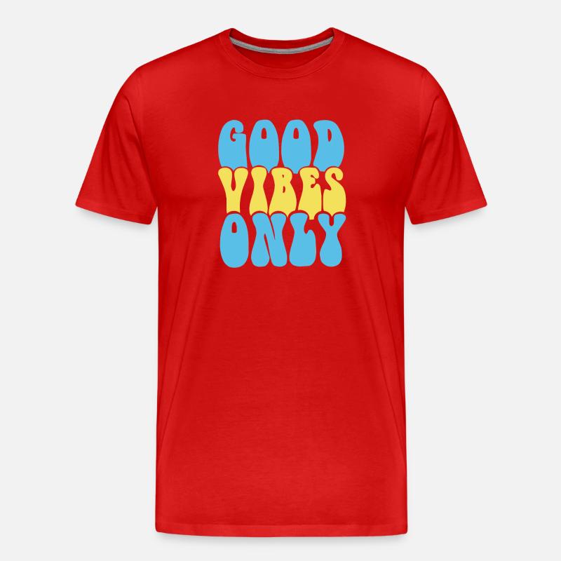 GOOD VIBES ONLY - Männer Premium Bio T-Shirt - Rot