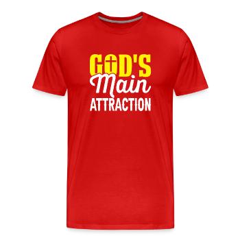 God's main attraction - Men's Premium Organic T-Shirt - red - Front - Damien (186cm)