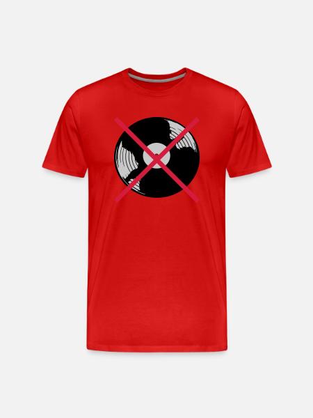 Musique de disque vinyle interdite - T-shirt bio Premium Homme - rouge