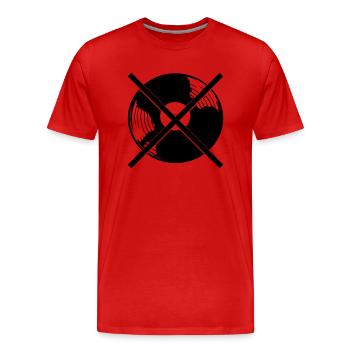 Pas de musique vinyle - T-shirt bio Premium Homme - rouge - Devant - Damien (186cm)