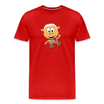SCHAF - WANDERN - BERGE - PFADFINDER - TIERISCH - Männer Premium Bio T-Shirt - Rot - Vorne - Damien (186cm)