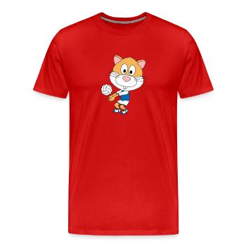 HAMSTER - VOLLEYBALL - SPORT - TIERISCH - Männer Premium Bio T-Shirt - Rot - Vorne - Damien (186cm)