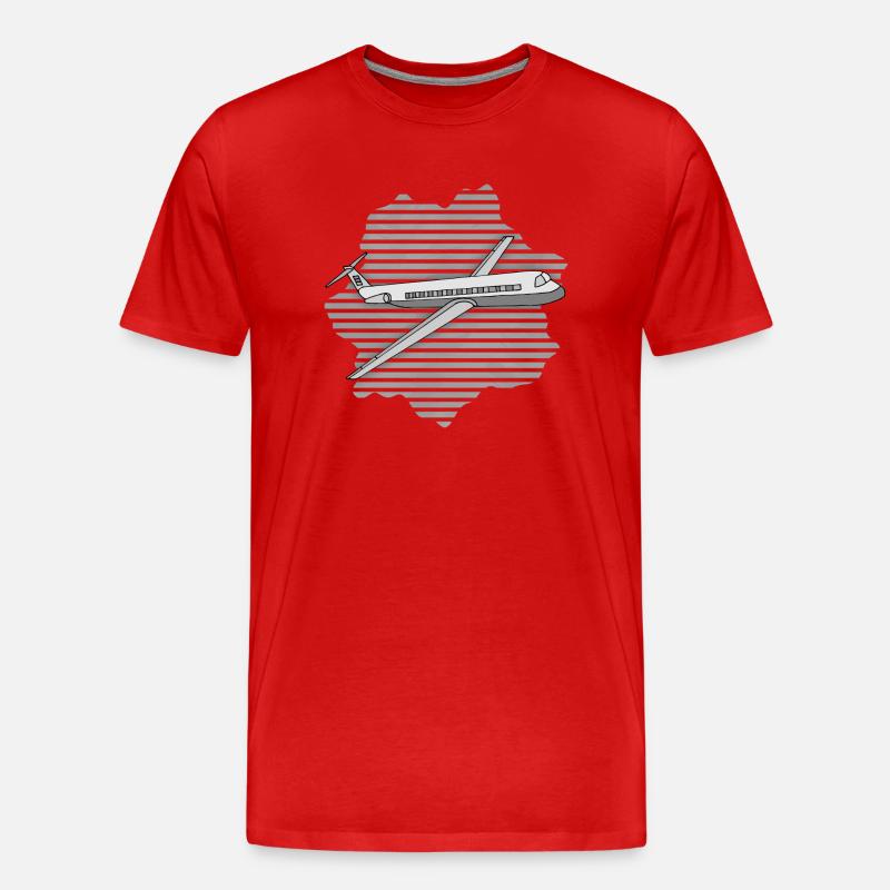 Flugzeug - Männer Premium Bio T-Shirt - Rot
