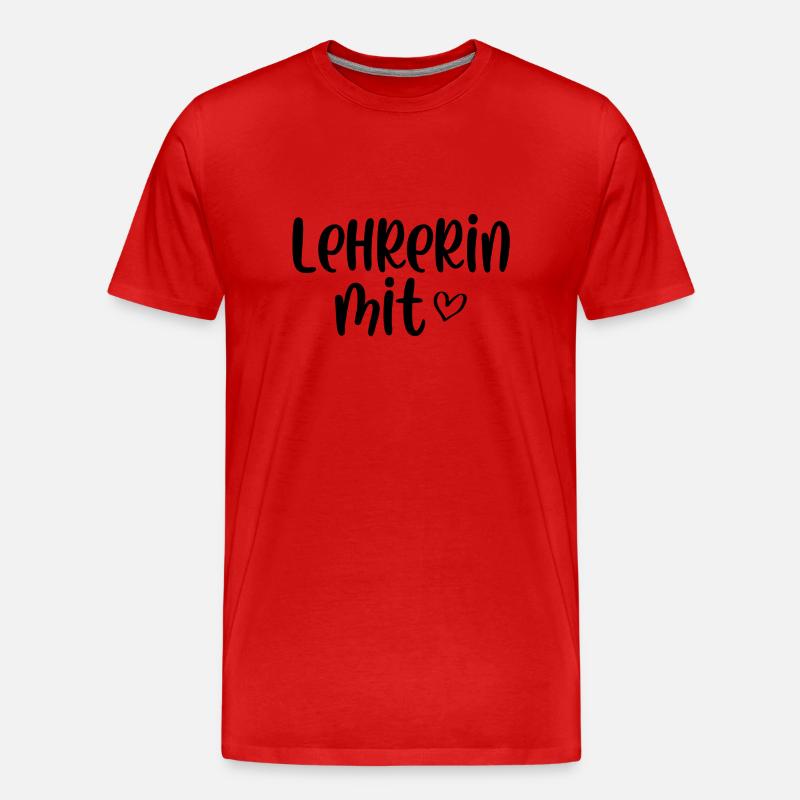 Lehrerin mit Herz - Männer Premium Bio T-Shirt - Rot