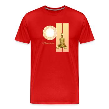 Namasté - T-shirt bio Premium Homme - rouge - Devant - Damien (186cm)