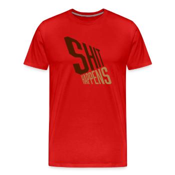 Shit happens Pech gehabt - Männer Premium Bio T-Shirt - Rot - Vorne - Damien (186cm)