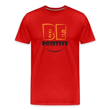 BePositive - Men's Premium Organic T-Shirt - red - Front - Damien (186cm)