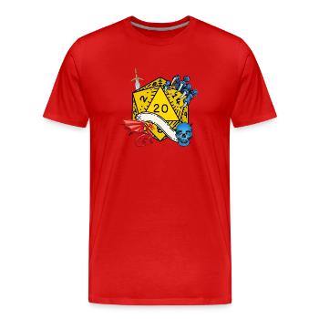 jeu de rôle d20 dragon donjon rpg - T-shirt bio Premium Homme - rouge - Devant - Damien (186cm)
