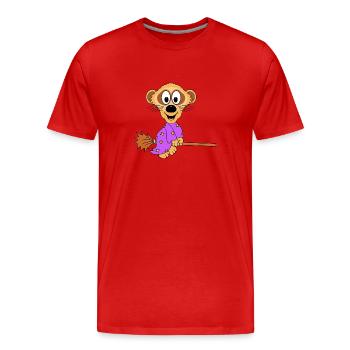 ERDMÄNNCHEN - HEXE - HEXENBESEN - TIERISCH - Männer Premium Bio T-Shirt - Rot - Vorne - Damien (186cm)