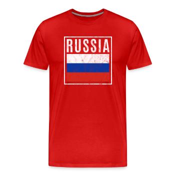 Russia - Men's Premium Organic T-Shirt - red - Front - Damien (186cm)