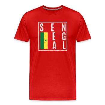 Senegal - Männer Premium Bio T-Shirt - Rot - Vorne - Damien (186cm)