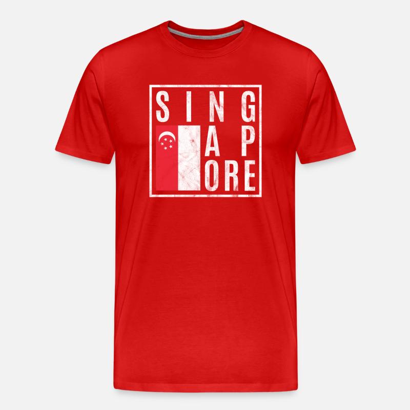 Singapur - Männer Premium Bio T-Shirt - Rot