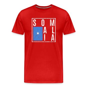 Somalia - Männer Premium Bio T-Shirt - Rot - Vorne - Damien (186cm)