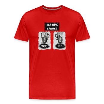Time for tea in the frame - Time for tea - You and j - Men's Premium Organic T-Shirt - red - Front - Damien (186cm)