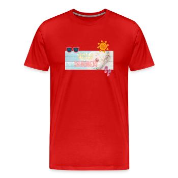 Hallo Sommer, Hallo Sommer - Männer Premium Bio T-Shirt - Rot - Vorne - Damien (186cm)