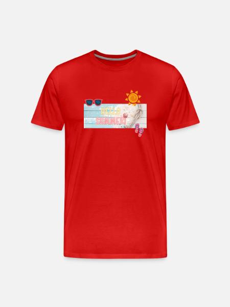 hello summer, Hello summer - Men's Premium Organic T-Shirt - red