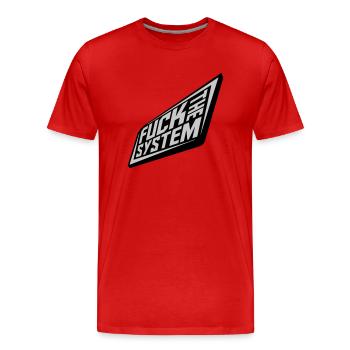Punk fuck the system - Men's Premium Organic T-Shirt - red - Front - Damien (186cm)