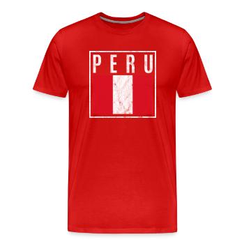 Pérou - T-shirt bio Premium Homme - rouge - Devant - Damien (186cm)