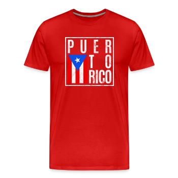 Porto Rico - T-shirt bio Premium Homme - rouge - Devant - Damien (186cm)