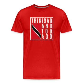 Trinité-et-Tobago - T-shirt bio Premium Homme - rouge - Devant - Damien (186cm)