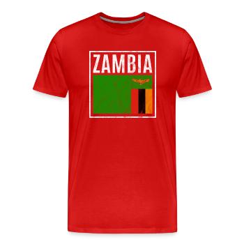 Zambia - Men's Premium Organic T-Shirt - red - Front - Damien (186cm)