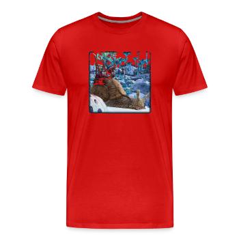 Suesse Schnecke - Männer Premium Bio T-Shirt - Rot - Vorne - Damien (186cm)