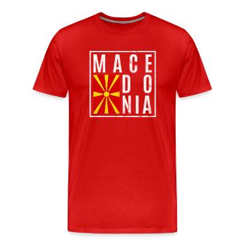 Macédoine du Nord - T-shirt bio Premium Homme - rouge - Devant - Damien (186cm)
